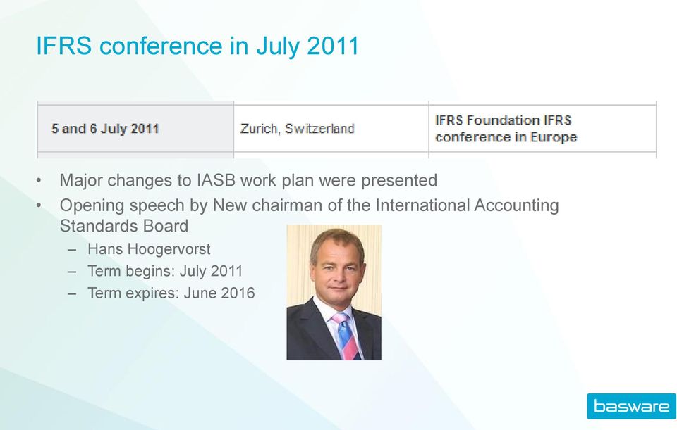 chairman of the International Accounting Standards