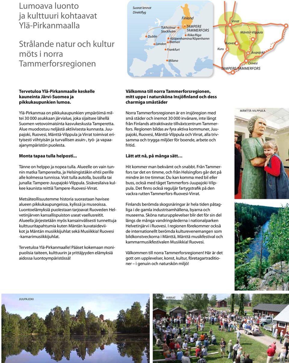 pikkukaupunkien lumoa. Ylä-Pirkanmaa on pikkukaupunkien ympäröimä miltei 30 000 asukkaan järvialue, joka sijaitsee lähellä Suomen vetovoimaisinta kasvukeskusta Tamperetta.