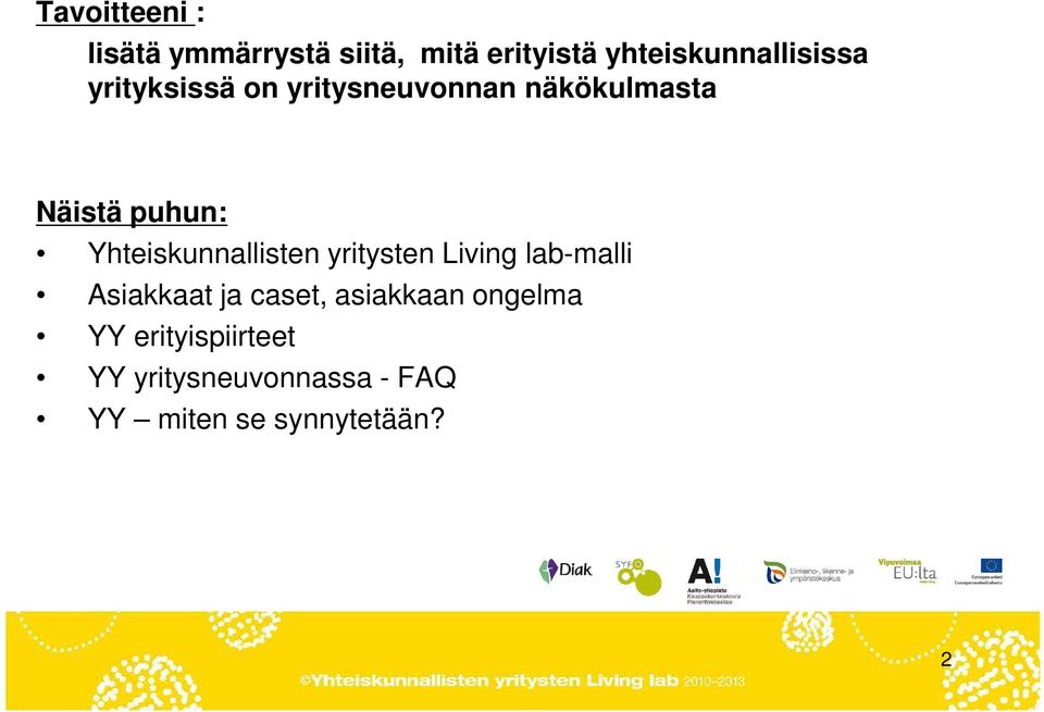 puhun: Yhteiskunnallisten yritysten Living lab-malli Asiakkaat ja