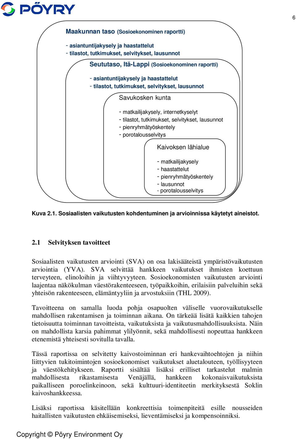 porotalousselvitys Kaivoksen lähialue - matkailijakysely - haastattelut - pienryhmätyöskentely - lausunnot - porotalousselvitys Kuva 2.1.