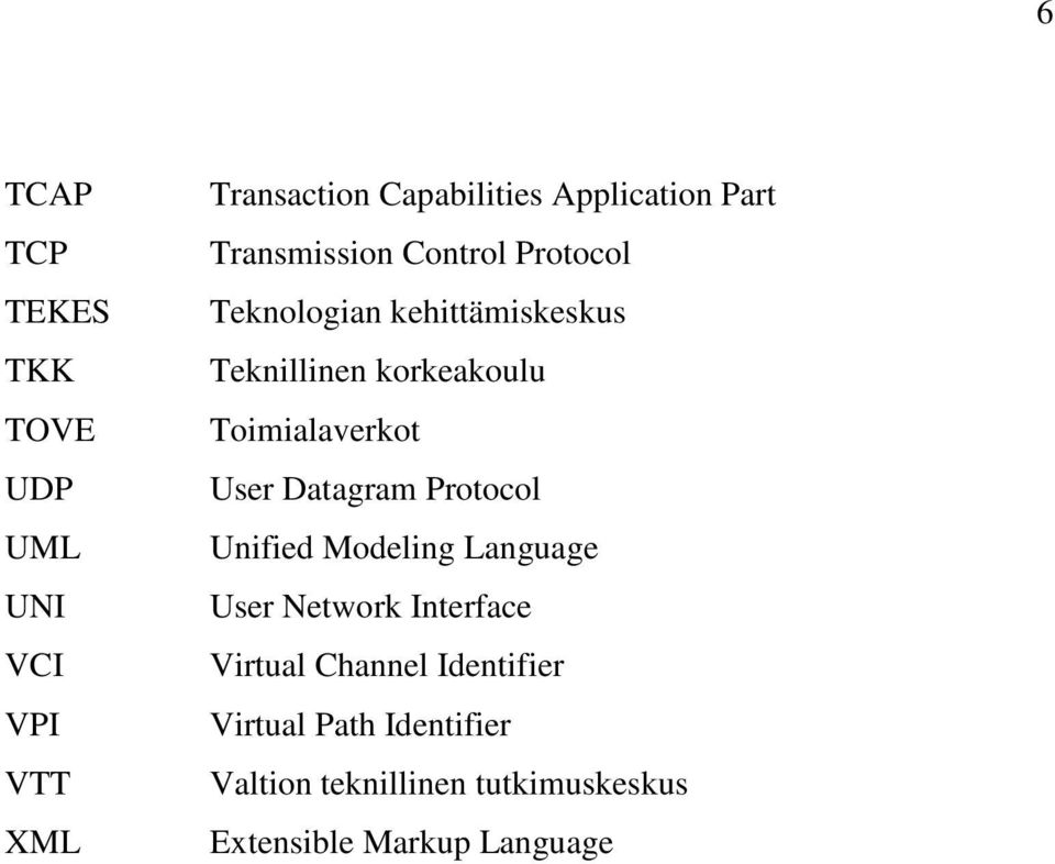 Toimialaverkot User Datagram Protocol Unified Modeling Language User Network Interface Virtual