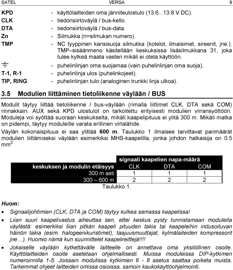 - puhelinlinjan oma suojamaa (vain puhelinlinjan oma suoja). - puhelinlinja ulos (puhelinkojeet). - puhelinlinjan tulo (analoginen trunkki linja ulkoa). 3.