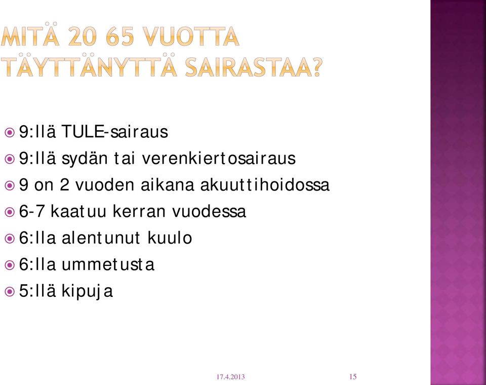 akuuttihoidossa 6-7 kaatuu kerran vuodessa