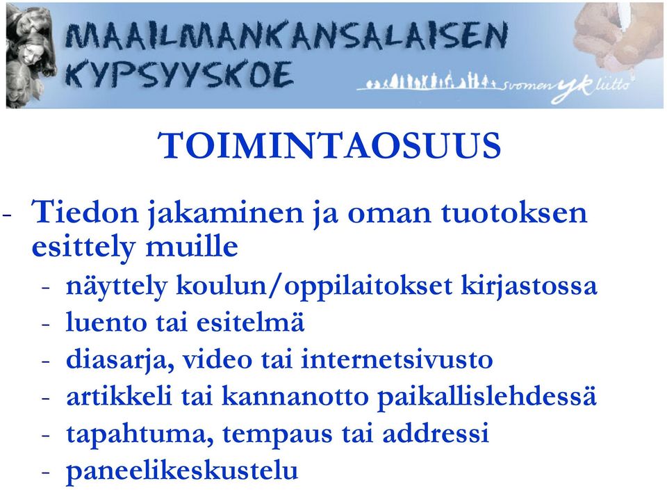 diasarja, video tai internetsivusto - artikkeli tai kannanotto