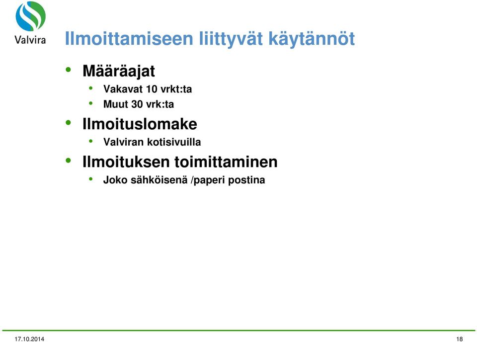 Ilmoituslomake Valviran kotisivuilla