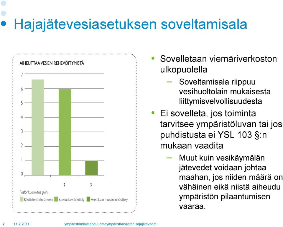 puhdistusta ei YSL 103 :n mukaan vaadita Muut kuin vesikäymälän jätevedet voidaan johtaa maahan, jos niiden