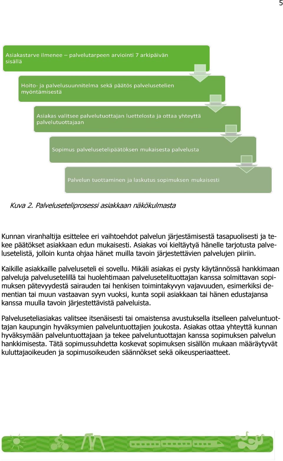 Mikäli asiakas ei pysty käytännössä hankkimaan palveluja palvelusetelillä tai huolehtimaan palvelusetelituottajan kanssa solmittavan sopimuksen pätevyydestä sairauden tai henkisen toimintakyvyn