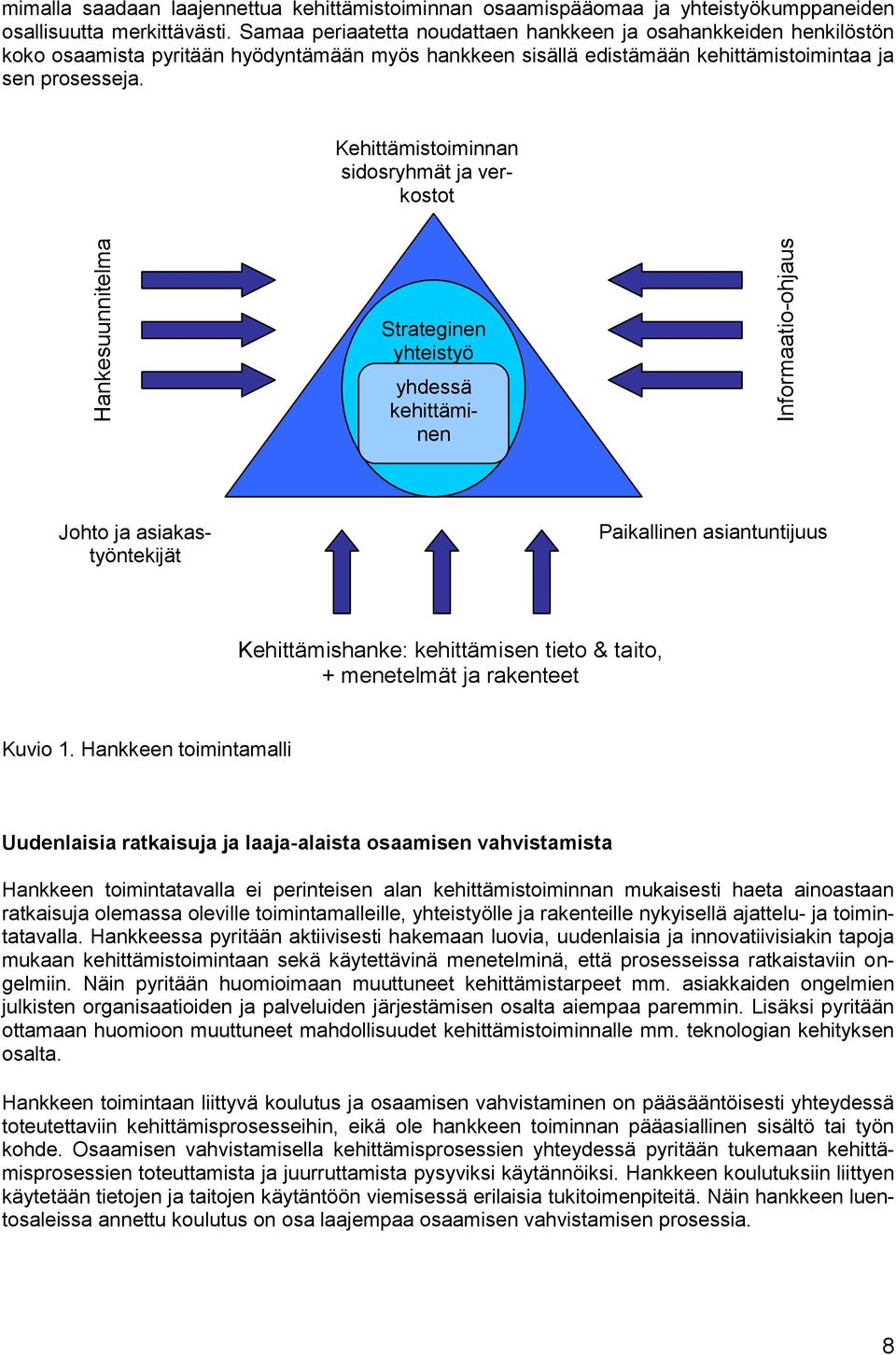 Kehittämistoiminnan sidosryhmät ja verkostot Strateginen yhteistyö yhdessä kehittäminen Johto ja asiakastyöntekijät Paikallinen asiantuntijuus Kehittämishanke: kehittämisen tieto & taito, +