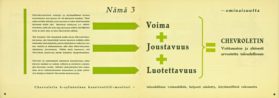 Voima Kun koeajatte tätä viimeisintä mallia olevaa Chevroletkuormavaunua, niin kiinnittäkää tarkoin huomiota kaikkiin niihin mekanisiinyksityiskohtiin, joittentehtävänä on vaikuttaa vaunun vauhtiin