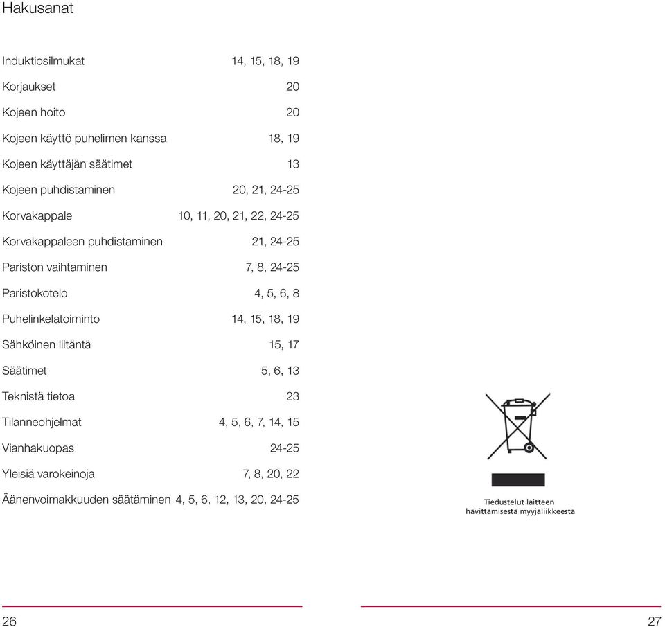 Paristokotelo 4, 5, 6, 8 Puhelinkelatoiminto 14, 15, 18, 19 Sähköinen liitäntä 15, 17 Säätimet 5, 6, 13 Teknistä tietoa 23 Tilanneohjelmat 4, 5, 6, 7,