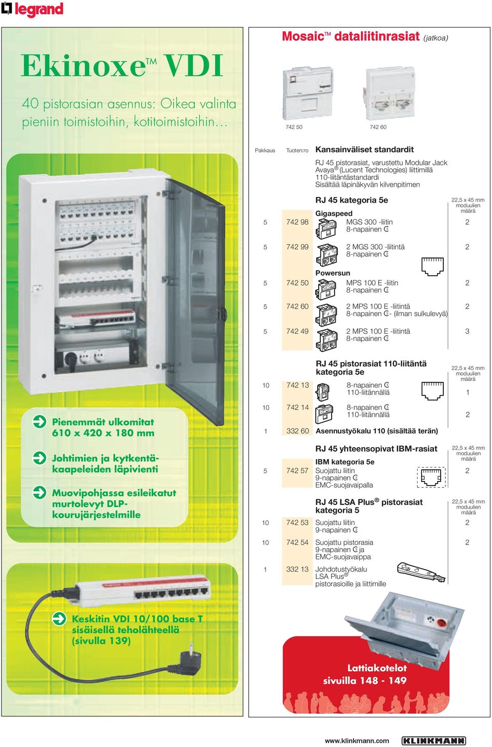 8-napainen C 5 5 742 99 2 MGS 300 -liitintä2 8-napainen C 5 Powersun 5 742 50 MPS 100 E -liitin 2 8-napainen C 5 5 742 60 2 MPS 100 E -liitintä2 8-napainen C 5 - (ilman sulkulevyä) 5 742 49 2 MPS 100