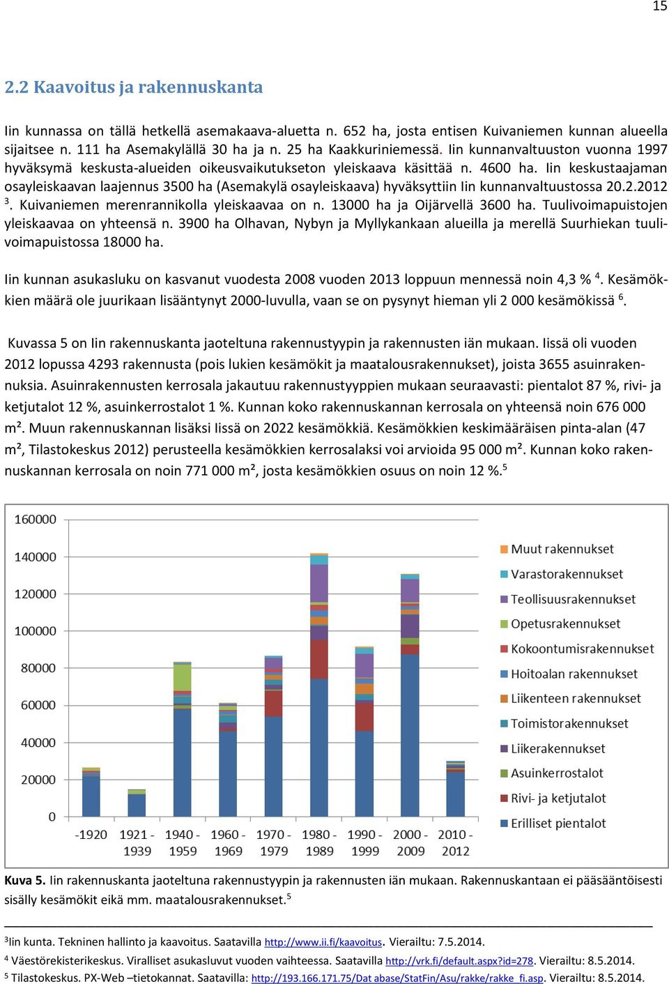 Iin keskustaajaman osayleiskaavan laajennus 3500 ha (Asemakylä osayleiskaava) hyväksyttiin Iin kunnanvaltuustossa 20.2.2012 3. Kuivaniemen merenrannikolla yleiskaavaa on n.