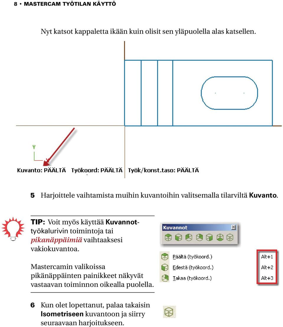 TIP: Voit myös käyttää Kuvannottyökalurivin toimintoja tai pikanäppäimiä vaihtaaksesi vakiokuvantoa.