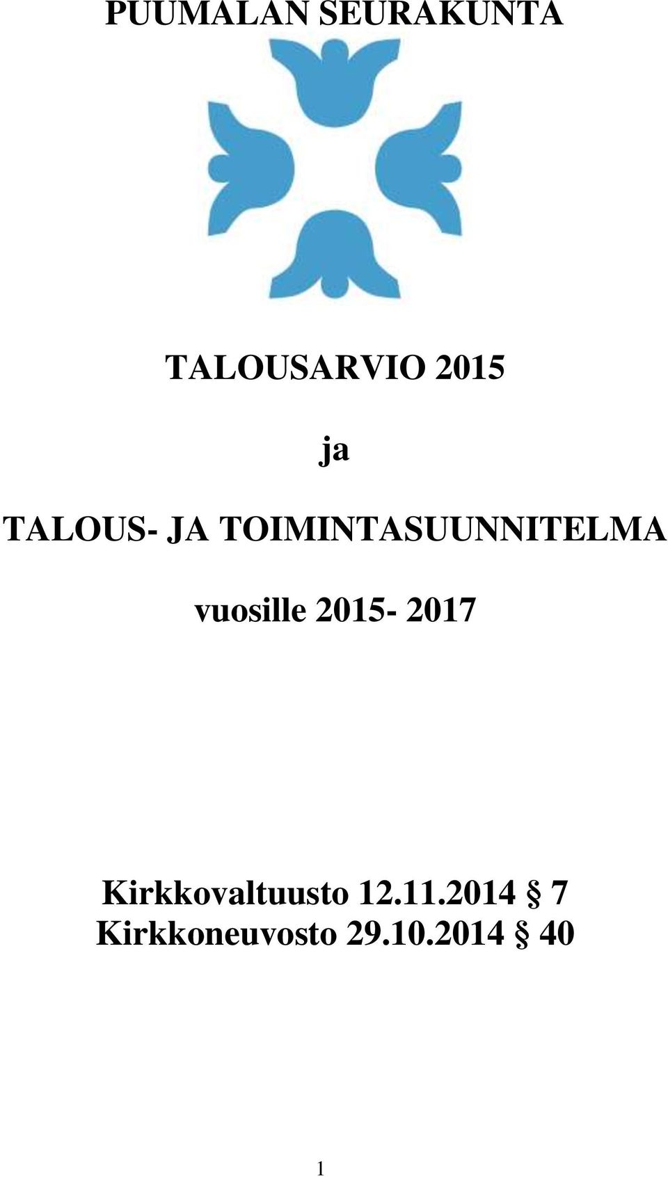 vuosille - 2017 Kirkkovaltuusto 12.