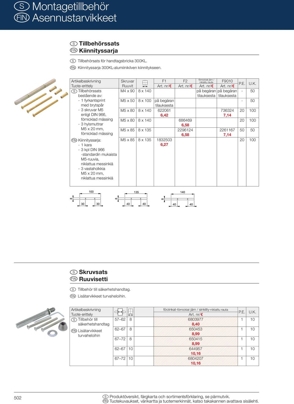 -standardin mukaista M5-ruuvia, niklattua messinkiä - 3 vastaholkkia M5 x 20 mm, niklattua messinkiä Skruvar F1 F2 förnicklat järn / niklattu rauta F9010 Ruuvit M4 x 90 8 x 140 på begäran på begäran
