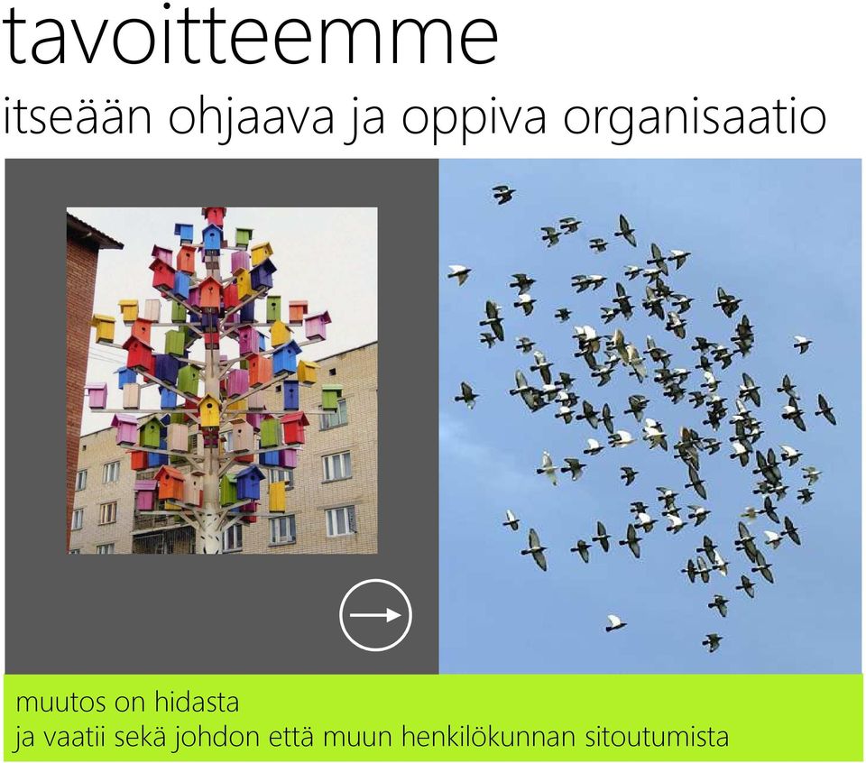on hidasta ja vaatii sekä johdon