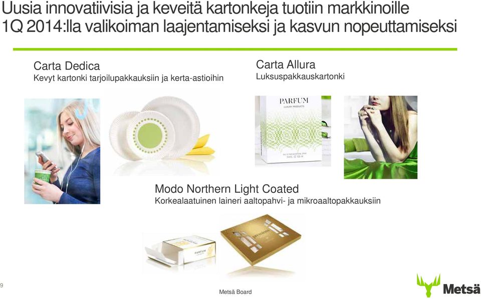 kartonki tarjoilupakkauksiin ja kerta-astioihin Carta Allura