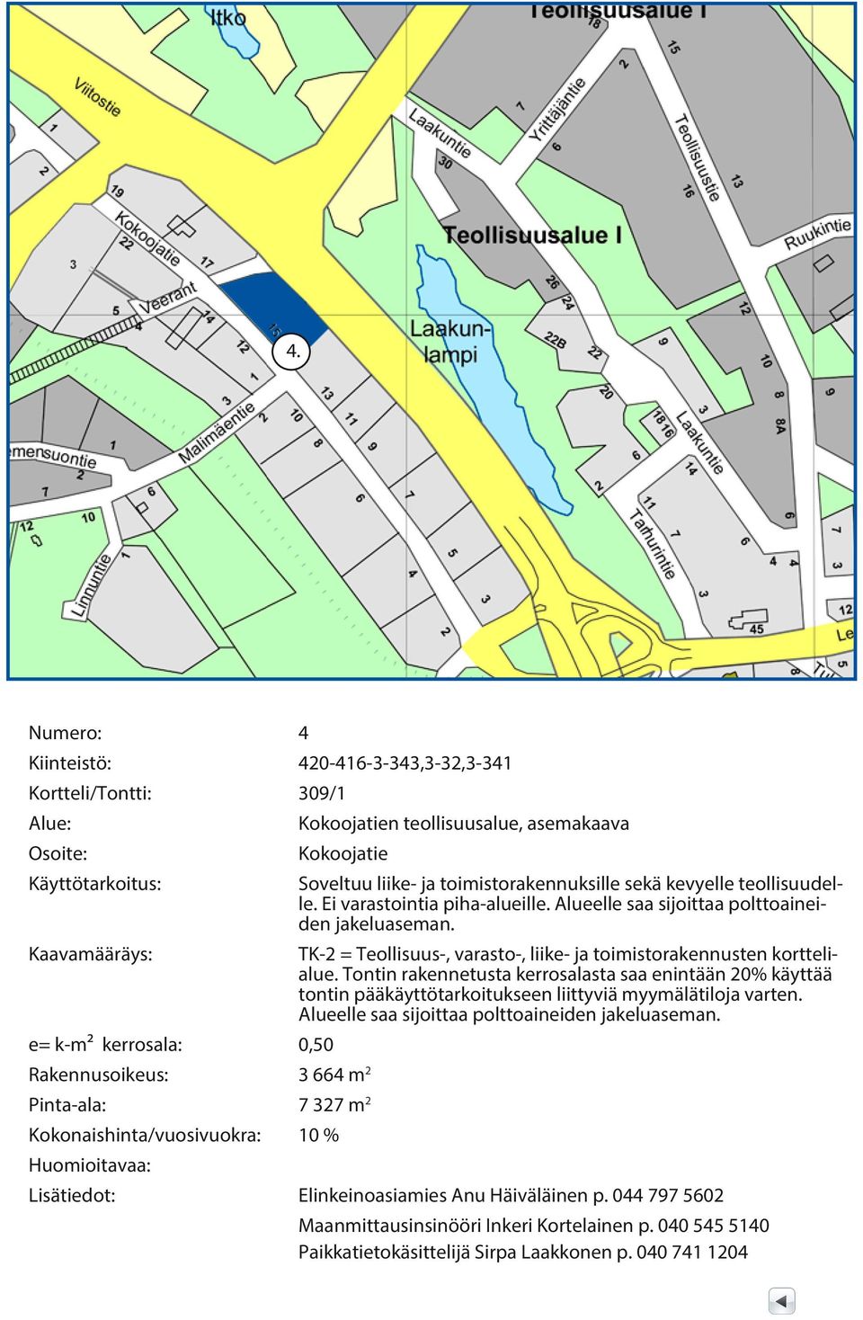 TK-2 = Teollisuus-, varasto-, liike- ja toimistorakennusten korttelialue.