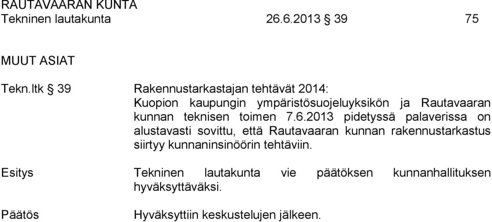 teknisen toimen 7.6.