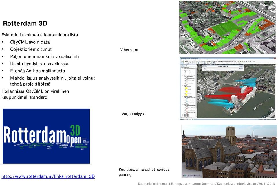 analyyseihin, joita ei voinut tehdä projektitöissä Hollannissa CityGML on virallinen
