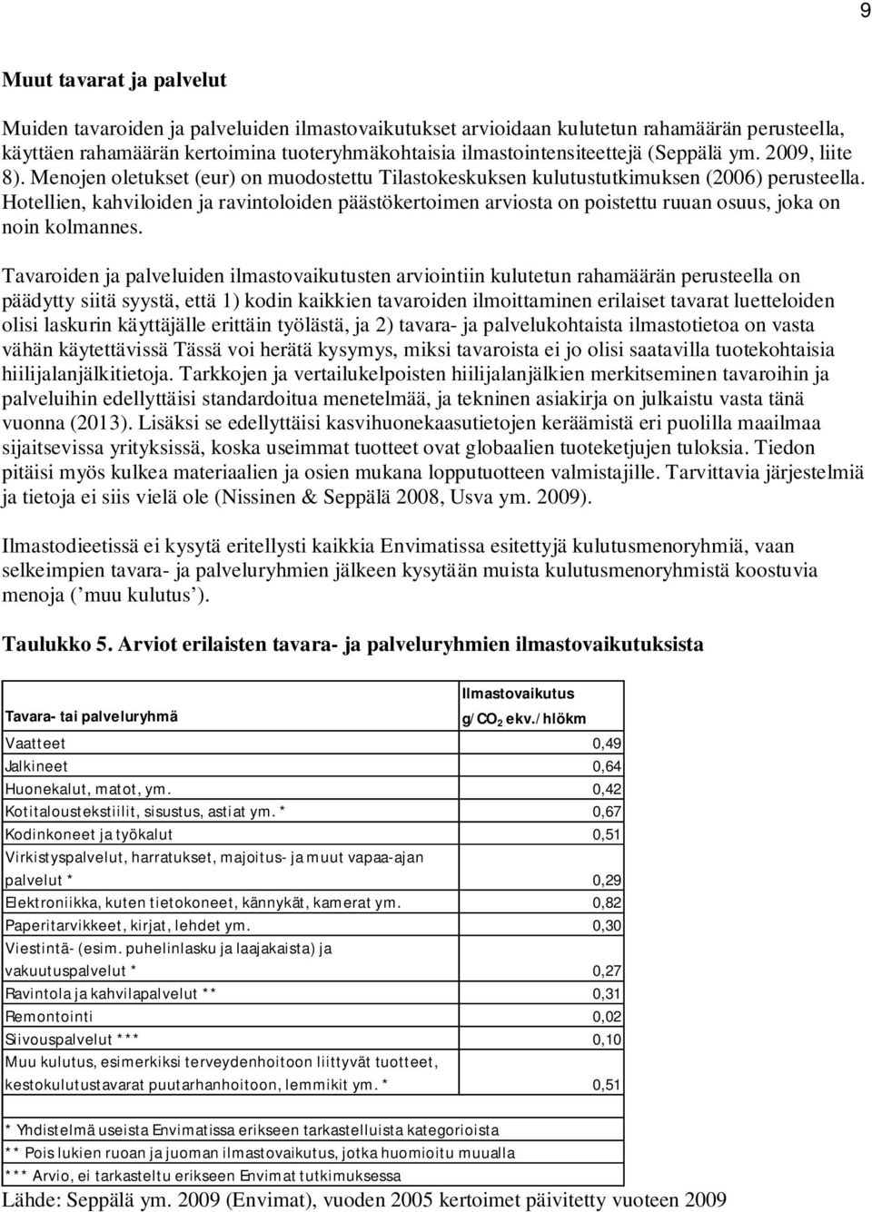 Hotellien, kahviloiden ja ravintoloiden päästökertoimen arviosta on poistettu ruuan osuus, joka on noin kolmannes.