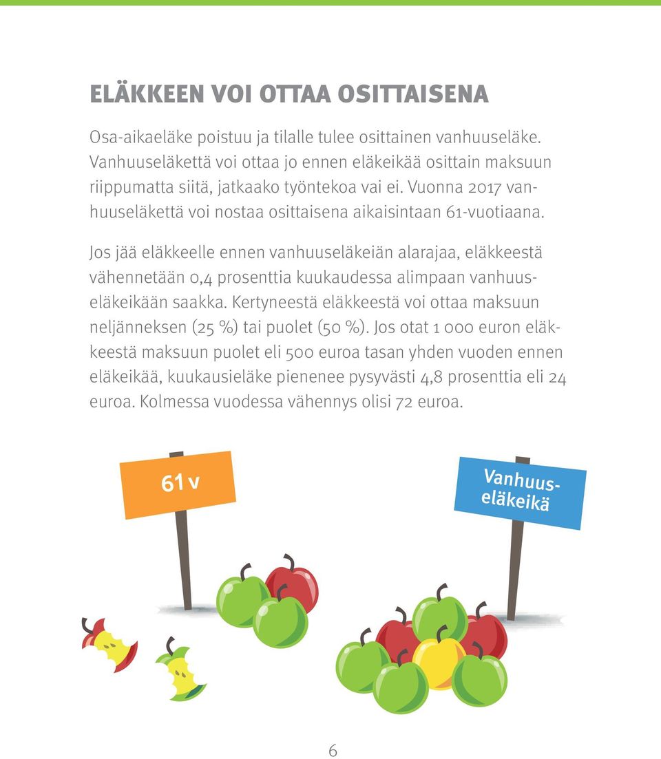 Vuonna 2017 vanhuus eläkettä voi nostaa osittaisena aikaisintaan 61-vuotiaana.