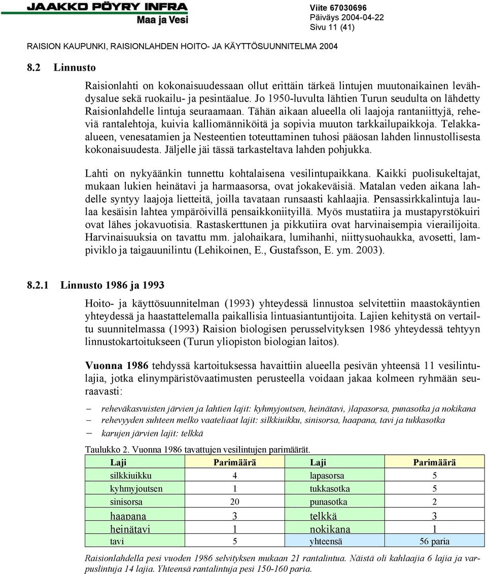 Tähän aikaan alueella oli laajoja rantaniittyjä, reheviä rantalehtoja, kuivia kalliomänniköitä ja sopivia muuton tarkkailupaikkoja.