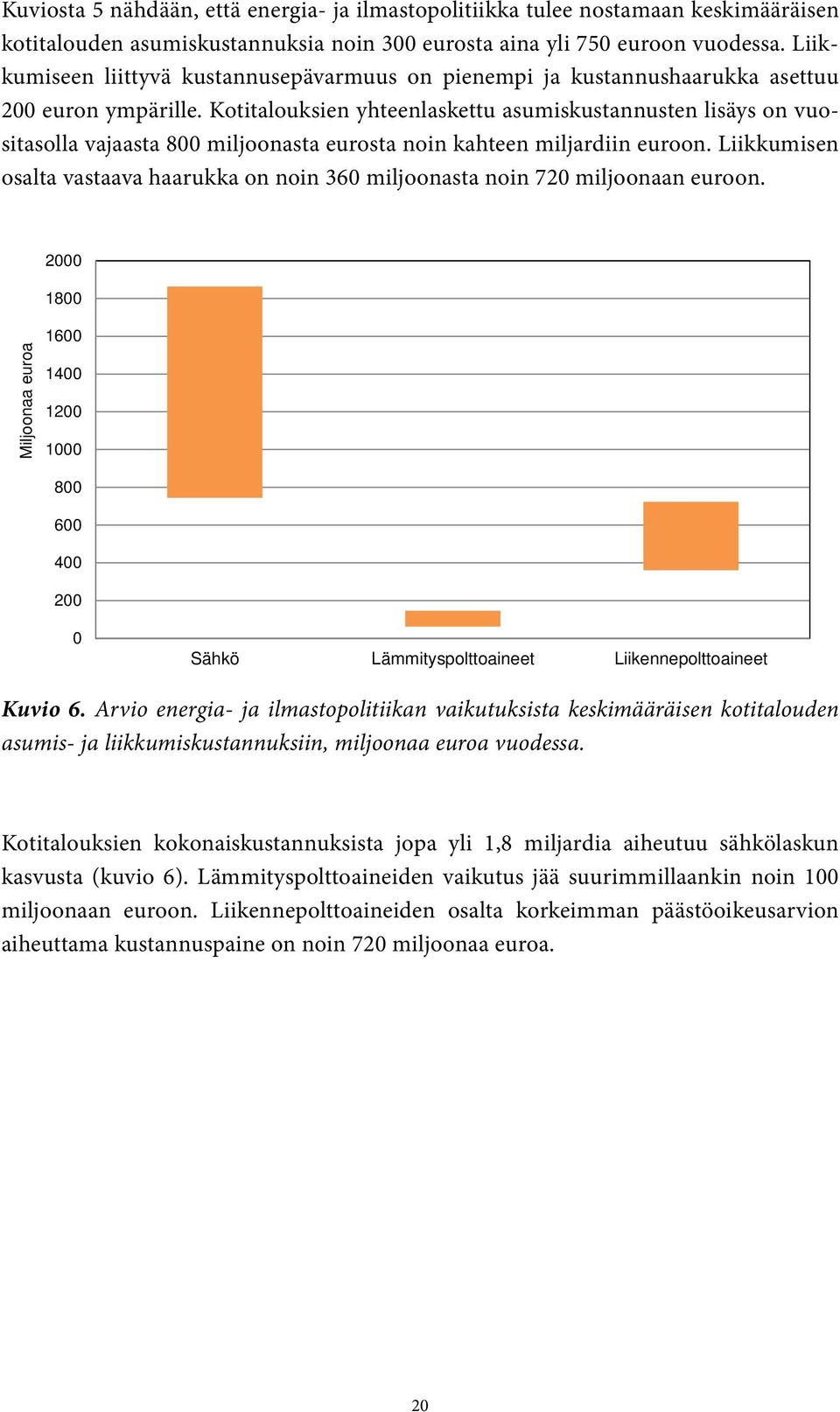 Kotitalouksien yhteenlaskettu asumiskustannusten lisäys on vuositasolla vajaasta 800 miljoonasta eurosta noin kahteen miljardiin euroon.