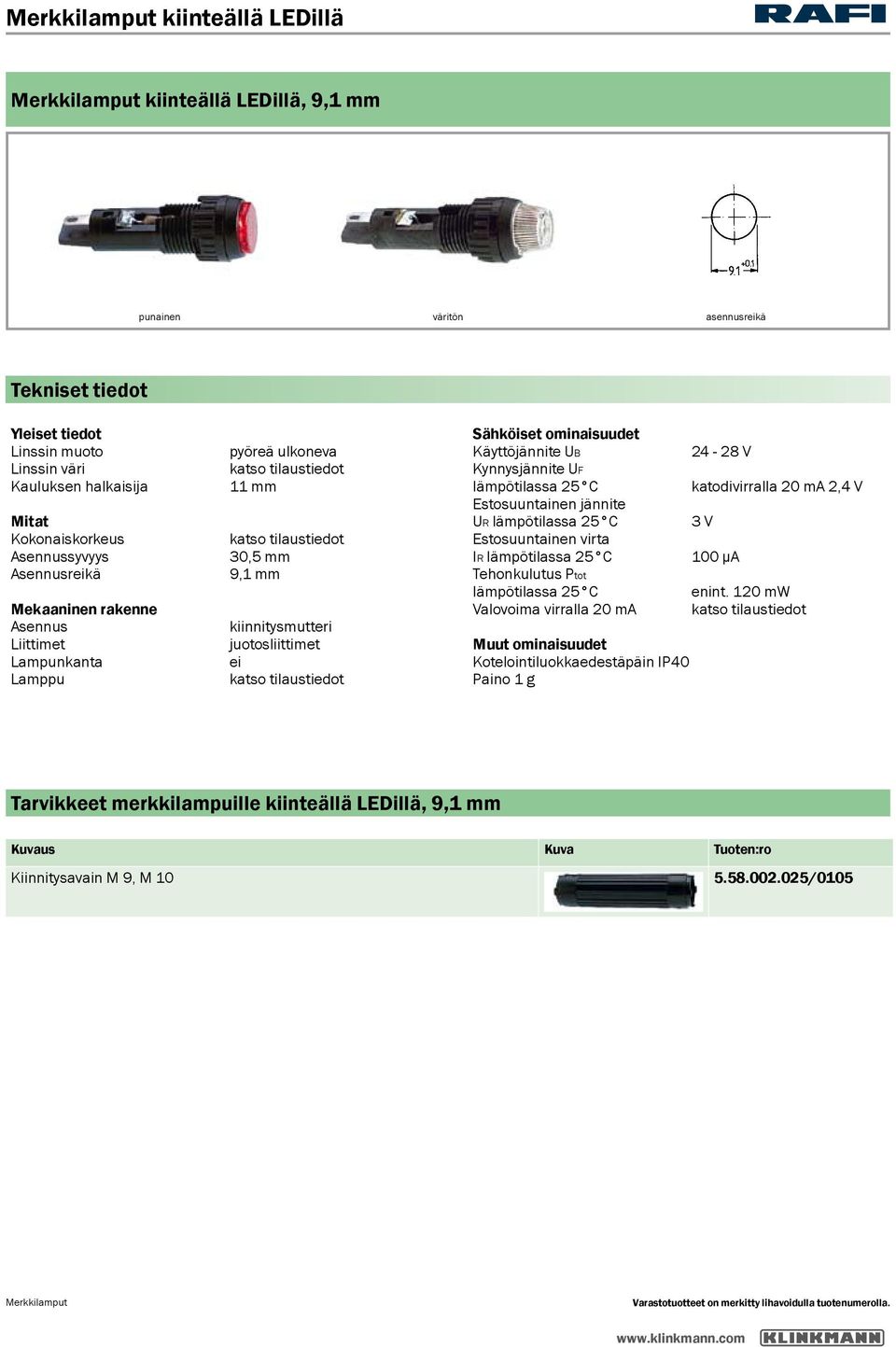 C katodivirralla 20 ma 2,4 V Estosuuntainen jännite UR lämpötilassa 25 C 3 V Estosuuntainen virta IR lämpötilassa 25 C 100 µa Tehonkulutus Ptot lämpötilassa 25 C enint.