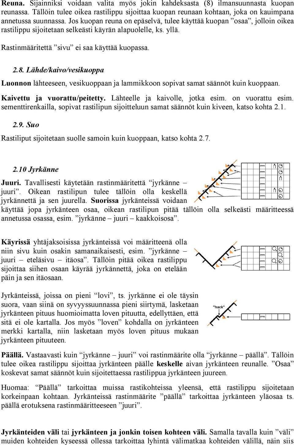 Lähde/kaivo/vesikuoppa Luonnon lähteeseen, vesikuoppaan ja lammikkoon sopivat samat säännöt kuin kuoppaan. Kaivettu ja vuorattu/peitetty. Lähteelle ja kaivolle, jotka esim. on vuorattu esim.