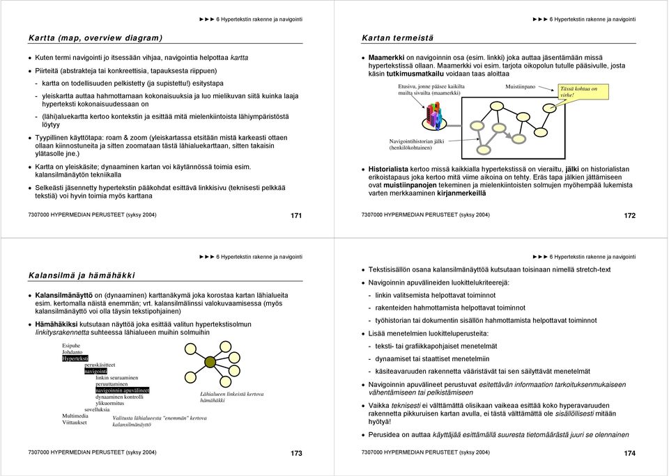 ) sitystapa - yliskartta auttaa hahmottamaan kokonaisuuksia ja luo milikuvan siitä kuinka laaja hyprtksti kokonaisuussaan on - (lähi)alukartta krtoo kontkstin ja sittää mitä milnkiintoista