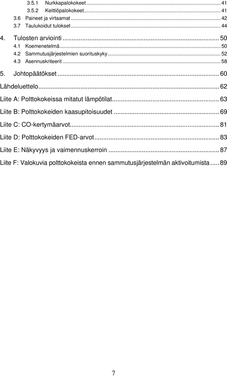 .. 62 Liite A: Polttokokeissa mitatut lämpötilat... 63 Liite B: Polttokokeiden kaasupitoisuudet... 69 Liite C: CO-kertymäarvot.