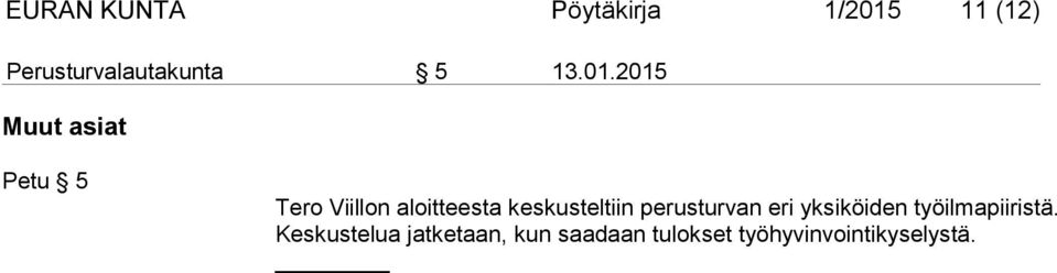 2015 Muut asiat Petu 5 Tero Viillon aloitteesta