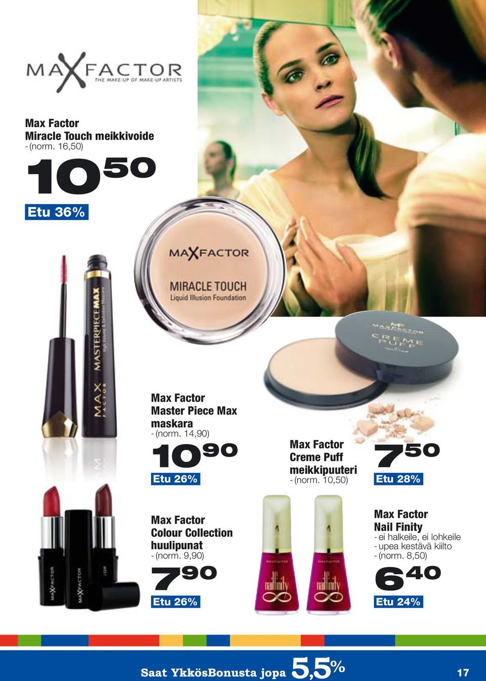 14,90) 10 90 Etu 26% Max Factor Colour Collection huulipunat - (norm.
