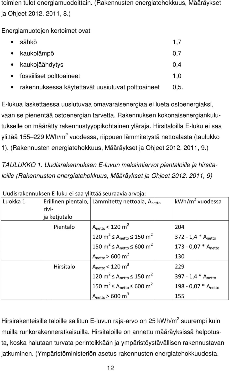 E-lukua laskettaessa uusiutuvaa omavaraisenergiaa ei lueta ostoenergiaksi, vaan se pienentää ostoenergian tarvetta.
