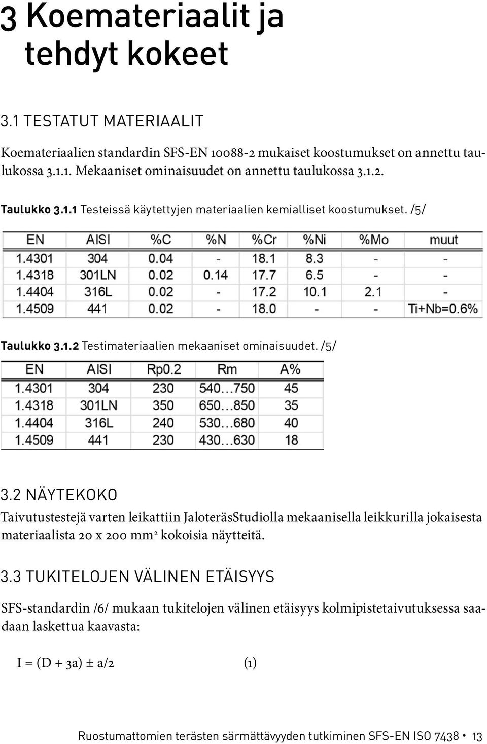 2 NÄYTEKOKO Taivutustestejä varten leikattiin JaloteräsStudiolla mekaanisella leikkurilla jokaisesta materiaalista 20 x 200 mm 2 kokoisia näytteitä. 3.