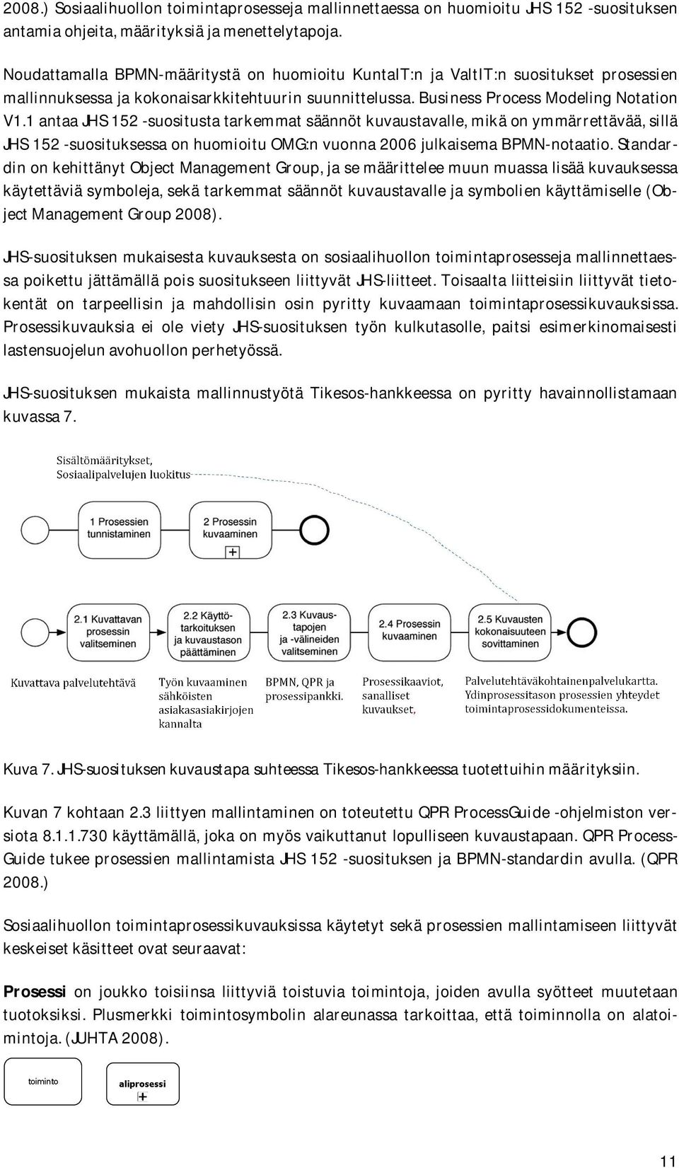 1 antaa JHS 152 -suositusta tarkemmat säännöt kuvaustavalle, mikä on ymmärrettävää, sillä JHS 152 -suosituksessa on huomioitu OMG:n vuonna 2006 julkaisema BPMN-notaatio.