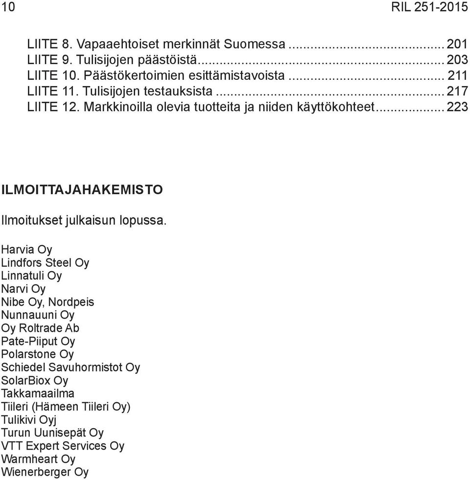 .. 223 ILMOITTAJAHAKEMISTO Ilmoitukset julkaisun lopussa.