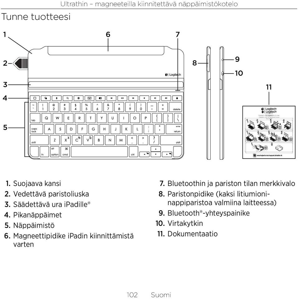 Place your Keyboard Cover face down on a flat surface. 2. Using a fingernail or thumbnail, pry open the battery holder. 3.