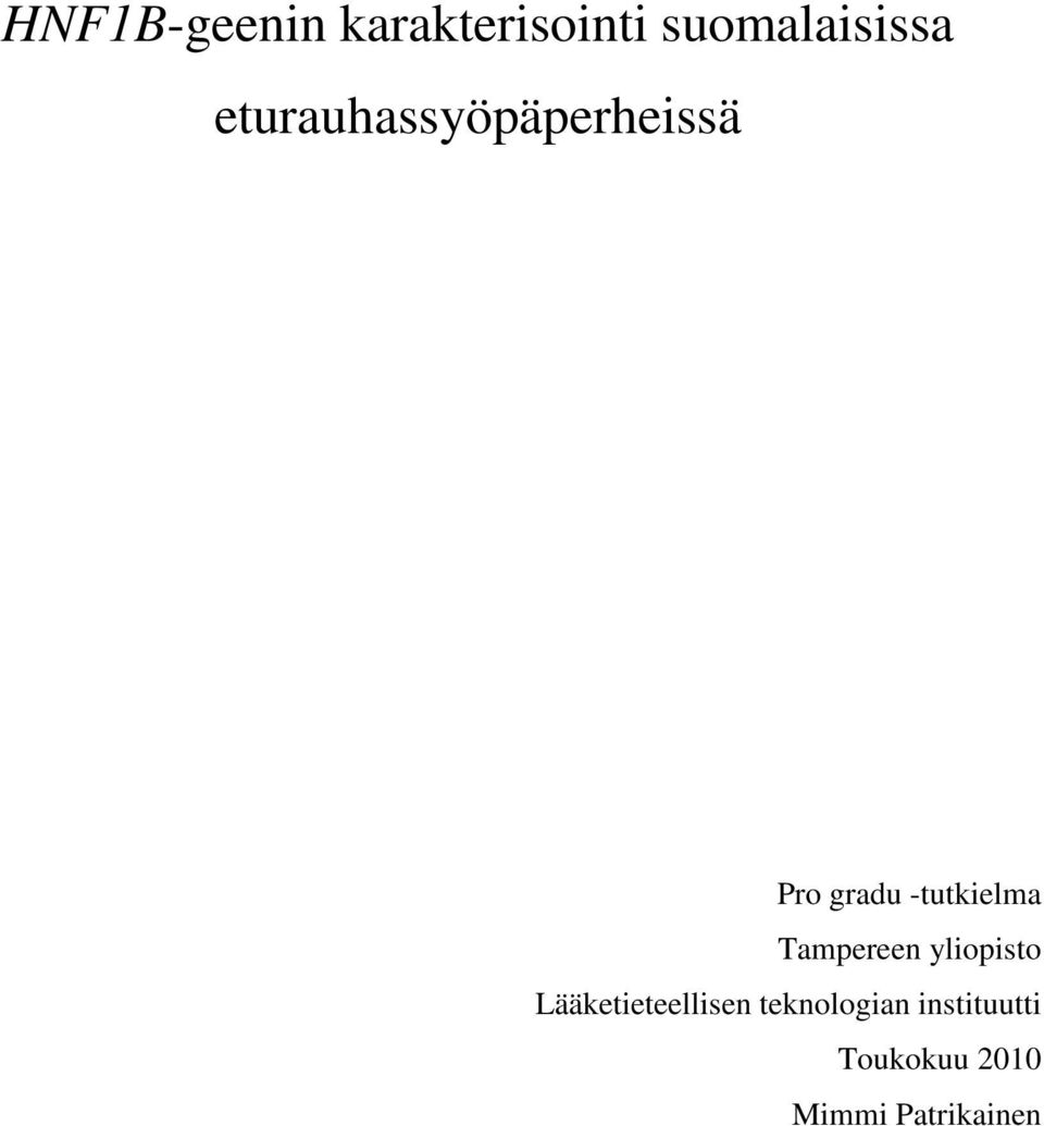 Tampereen yliopisto Lääketieteellisen