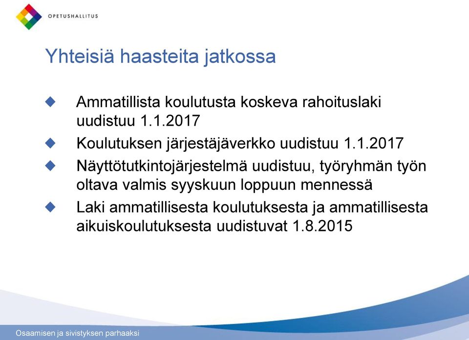 1.2017 Koulutuksen järjestäjäverkko 1.