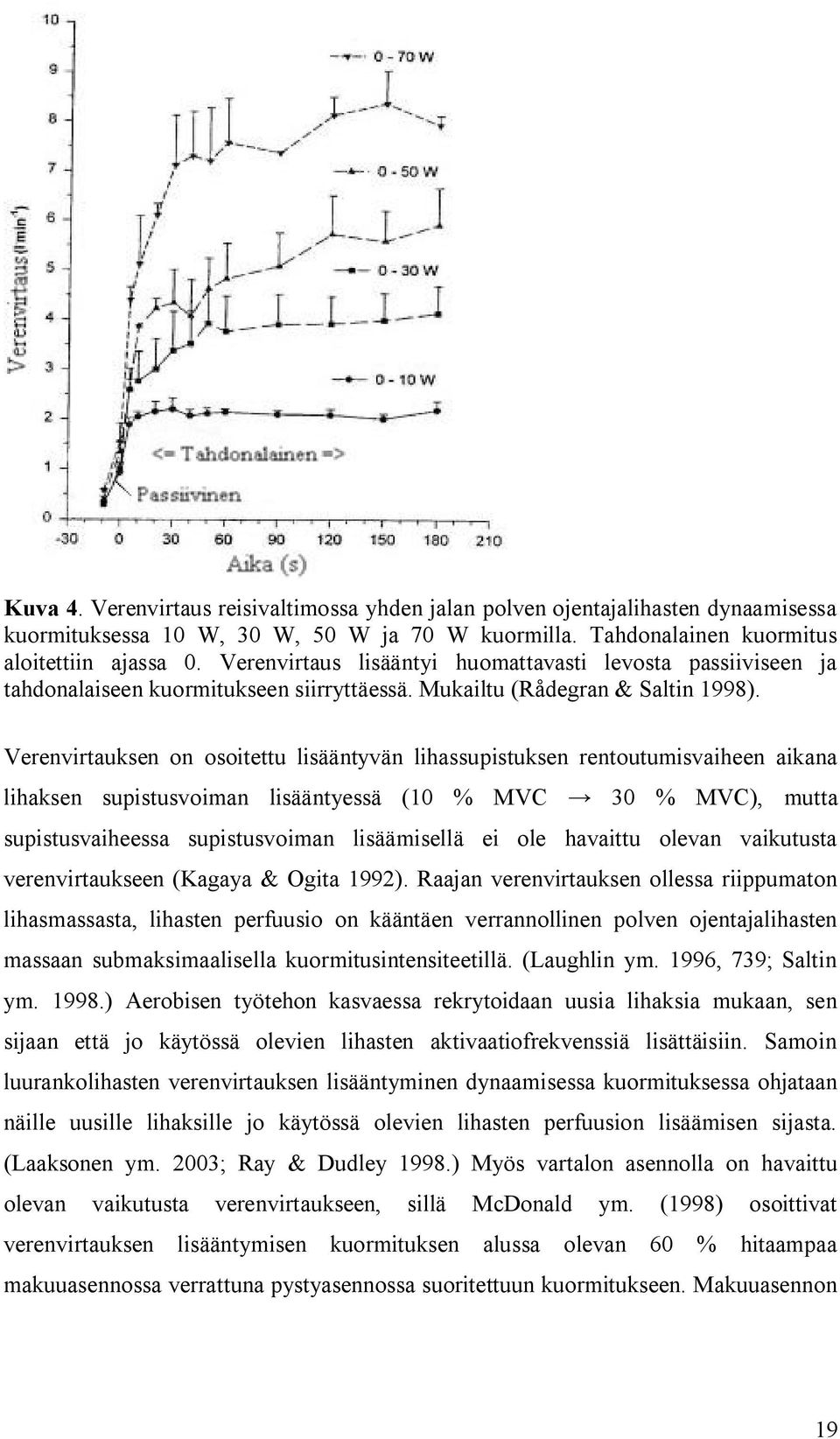 Verenvirtauksen on osoitettu lisääntyvän lihassupistuksen rentoutumisvaiheen aikana lihaksen supistusvoiman lisääntyessä (10 % MVC 30 % MVC), mutta supistusvaiheessa supistusvoiman lisäämisellä ei