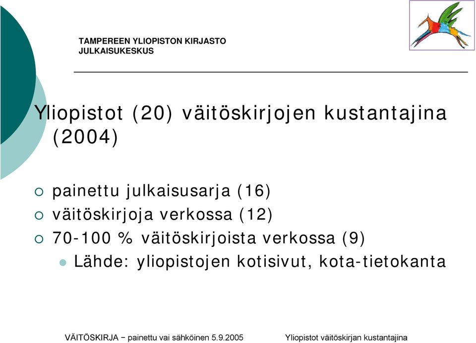 väitöskirjoja verkossa (12) 70-100 %