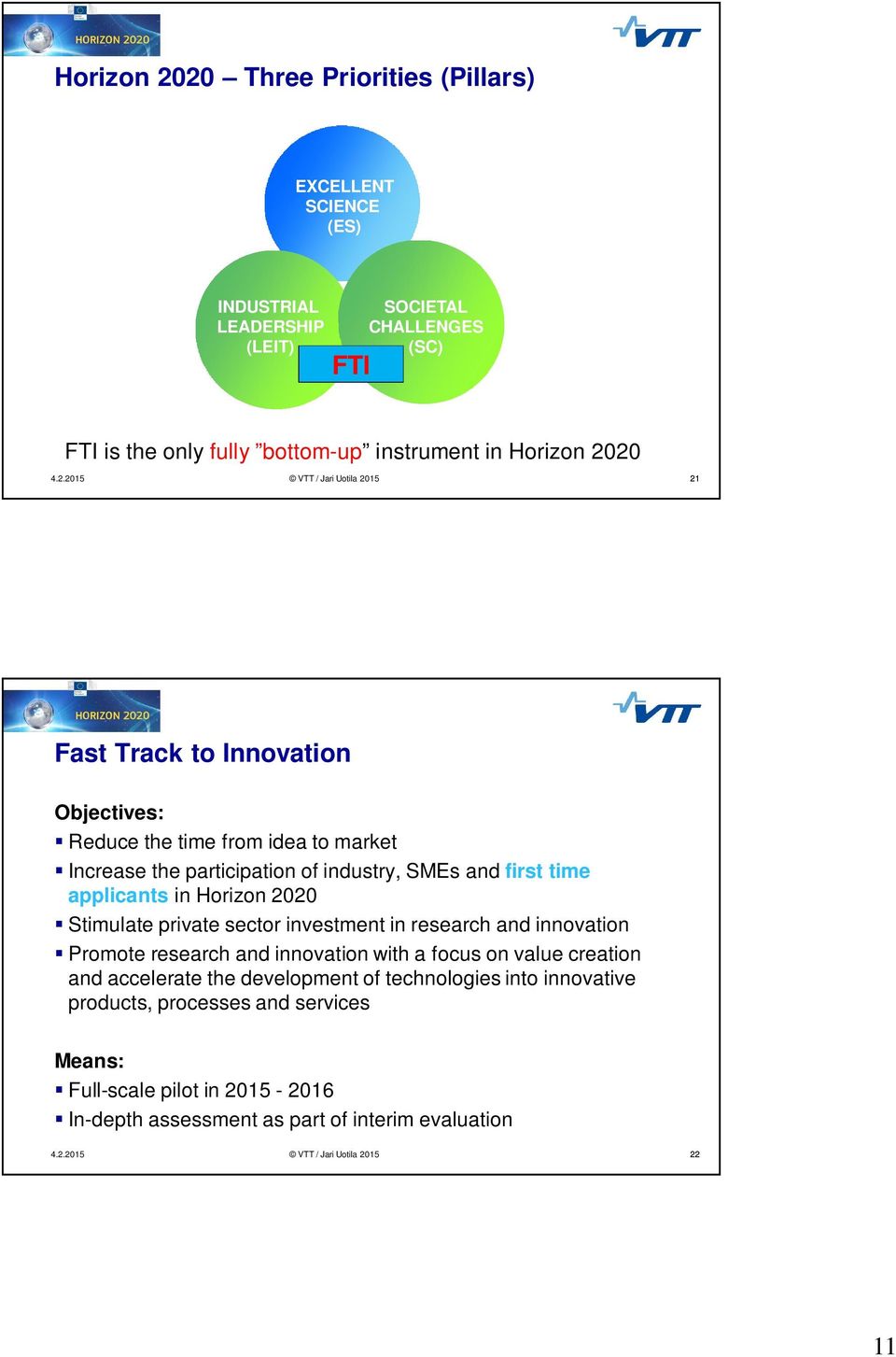 participation of industry, SMEs and first time applicants in Horizon 2020 Stimulate private Fifthsector level investment in research and innovation Promote research and innovation with a