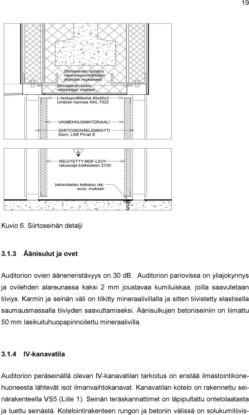 Karmin ja seinän väli on tilkitty mineraalivillalla ja sitten tiivistetty elastisella saumausmassalla tiiviyden saavuttamiseksi.