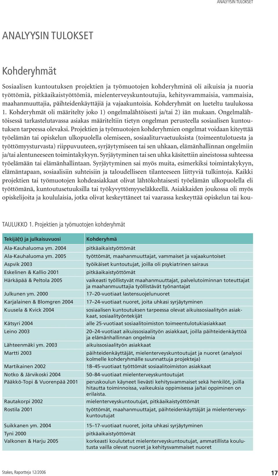 Ongelmalähtöisessä tarkastelutavassa asiakas määriteltiin tietyn ongelman perusteella sosiaalisen kuntoutuksen tarpeessa olevaksi.