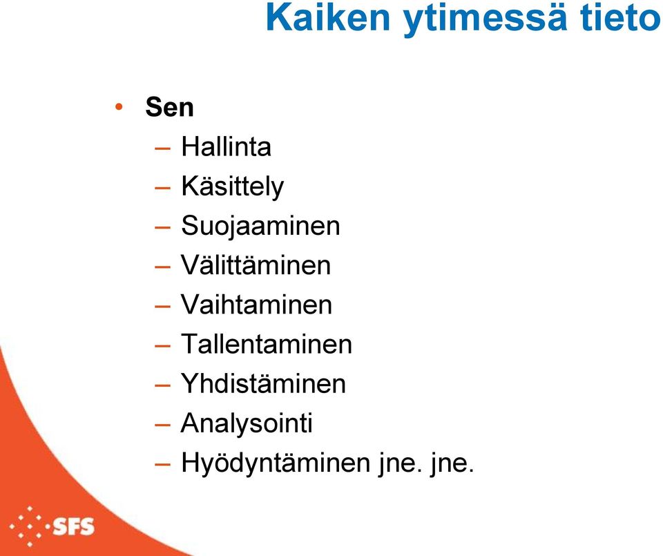 Vaihtaminen Tallentaminen