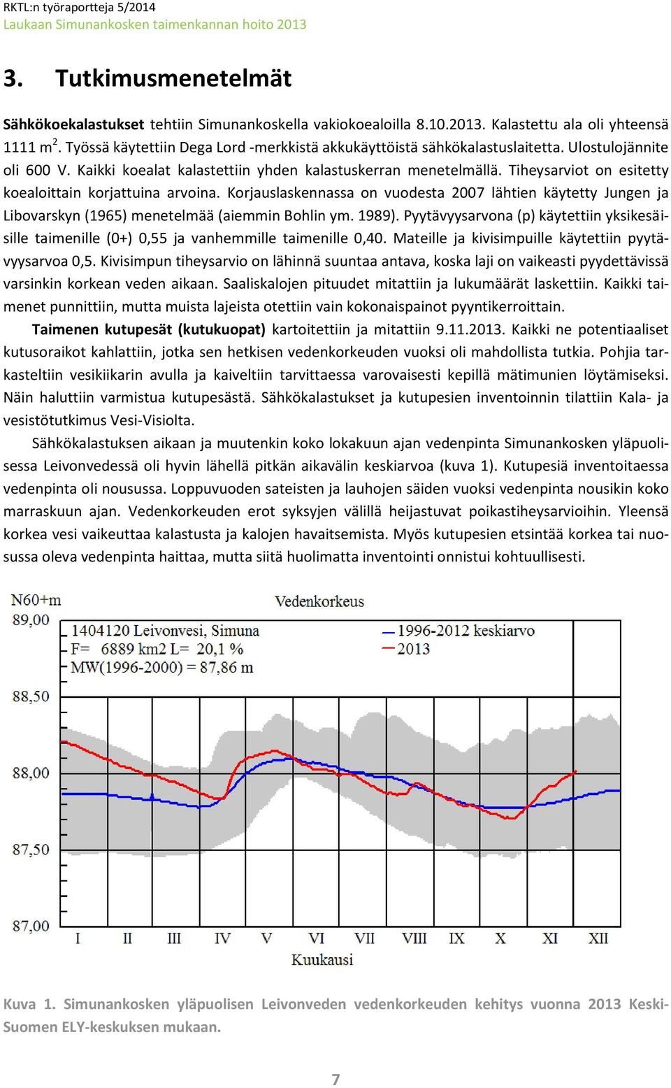 Tiheysarviot on esitetty koealoittain korjattuina arvoina. Korjauslaskennassa on vuodesta 2007 lähtien käytetty Jungen ja Libovarskyn (1965) menetelmää (aiemmin Bohlin ym. 1989).