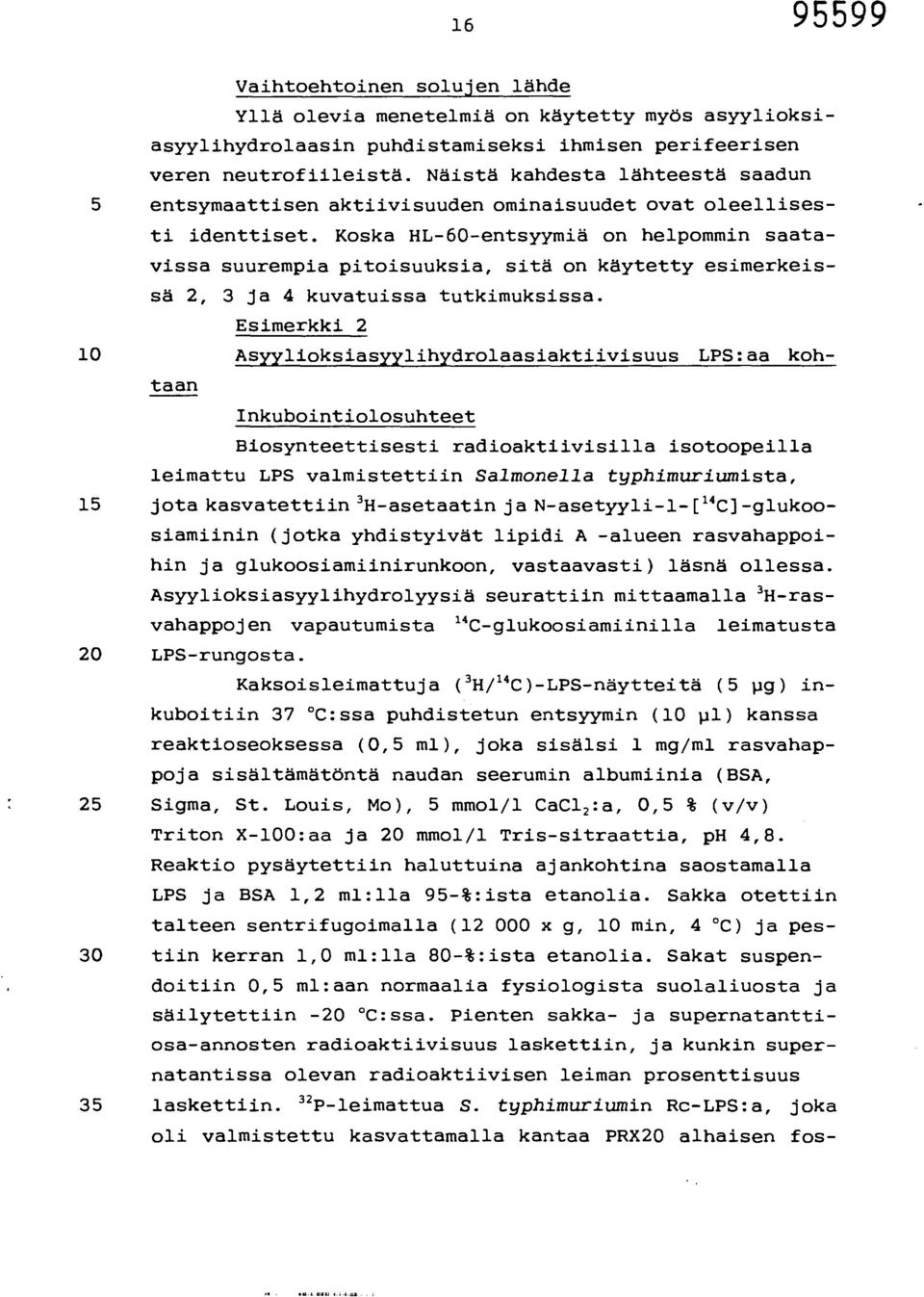Koska HL-60-entsyymiä on helpommin saatavissa suurempia pitoisuuksia, sitä on käytetty esimerkeissä 2, 3 ja 4 kuvatuissa tutkimuksissa.