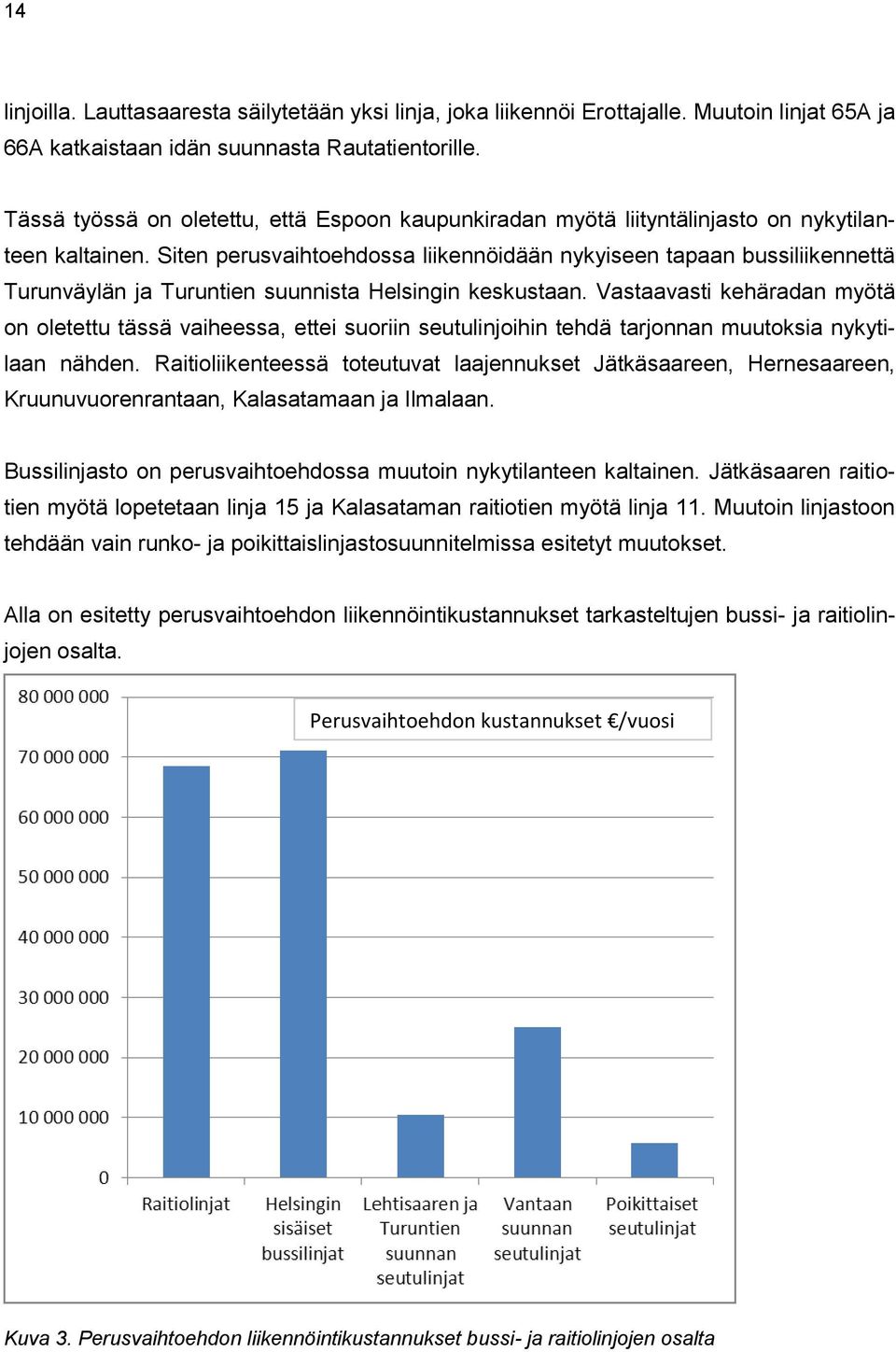 Siten perusvaihtoehdossa liikennöidään nykyiseen tapaan bussiliikennettä Turunväylän ja Turuntien suunnista Helsingin keskustaan.